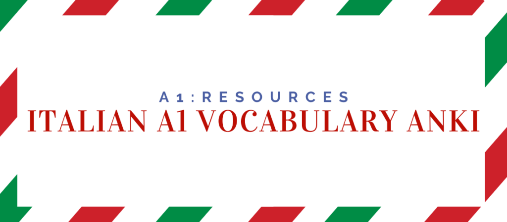 Italian A1 Vocabulary Anki